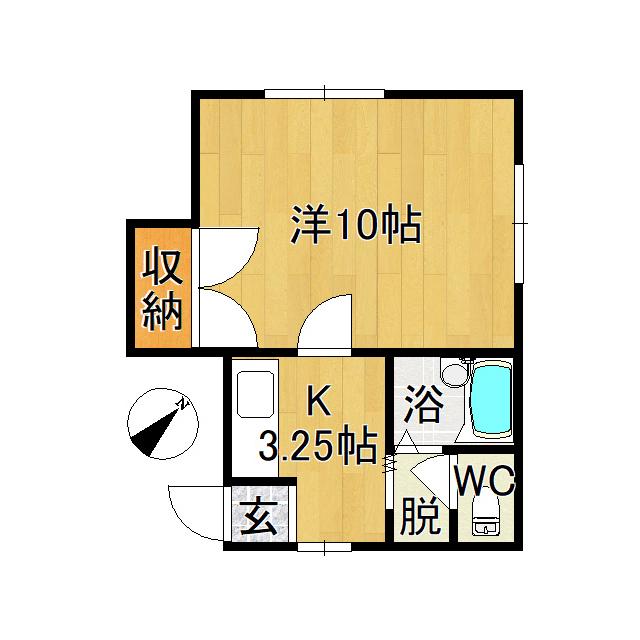 エステート・パレC(1K/2階)の間取り写真