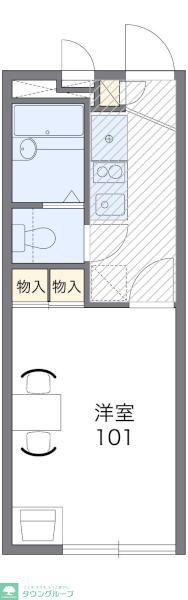 レオパレスサンフラワー(1K/1階)の間取り写真