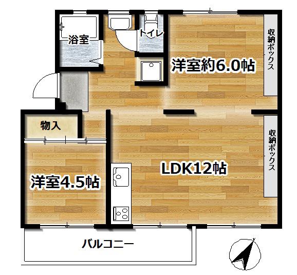 狭山1棟(2LDK/2階)の間取り写真