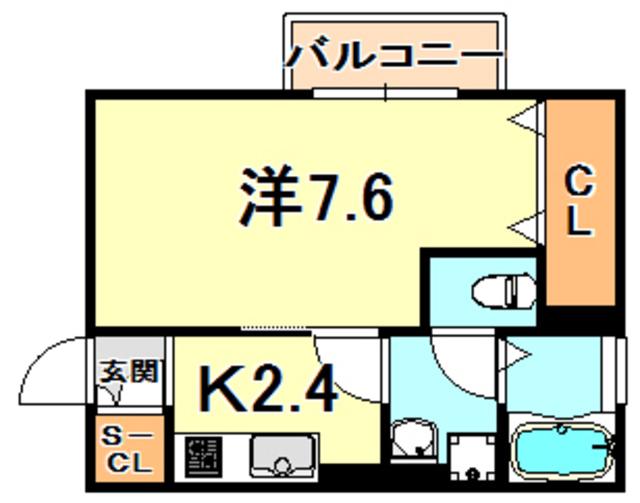 ホーミー六甲(1K/2階)の間取り写真