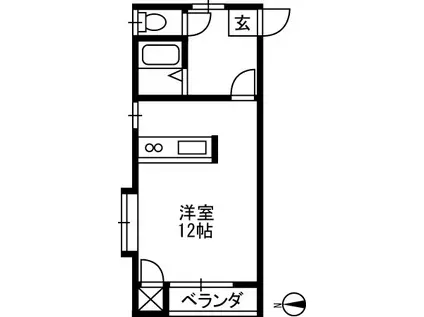 藤井ハイツA(ワンルーム/2階)の間取り写真