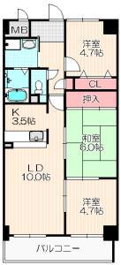 エクセレント青山(3LDK/1階)の間取り写真