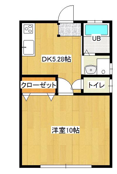 コーポ藤原II(1DK/2階)の間取り写真