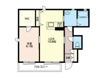 グリナージュ A(1LDK/1階)の間取り写真