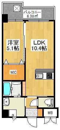 プルーム木町(1LDK/4階)の間取り写真