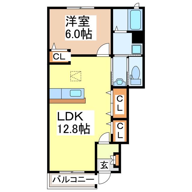 マ・シャンブル(1LDK/1階)の間取り写真