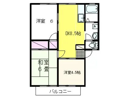 コーポ田島 D(3DK/1階)の間取り写真