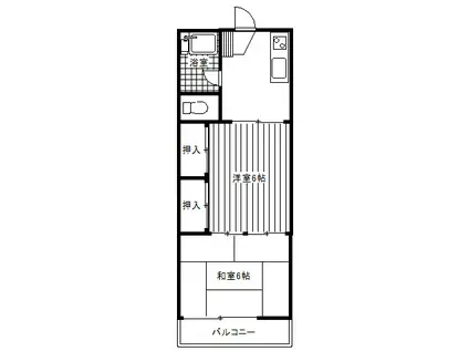 神南コーポ(2K/2階)の間取り写真