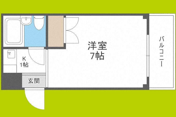 パインハイツ新大阪(1K/1階)の間取り写真