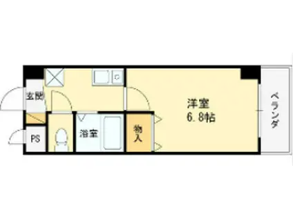 西山本ハイツ(1K/2階)の間取り写真