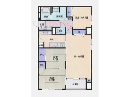 リバーシティ日東II(3LDK/4階)の間取り写真