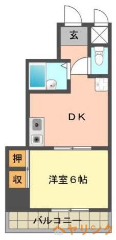 第五名昭ビル(1DK/4階)の間取り写真