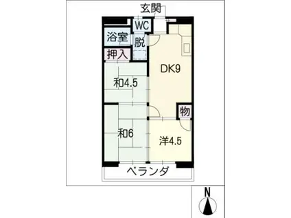 コレクション岐阜駅(3DK/3階)の間取り写真