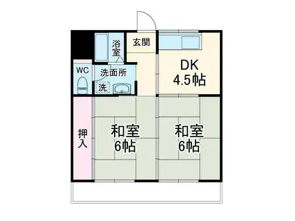 メゾン戸井(2DK/1階)の間取り写真