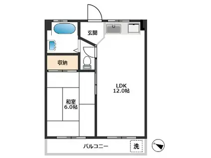 第一志伊ビル(1LDK/4階)の間取り写真