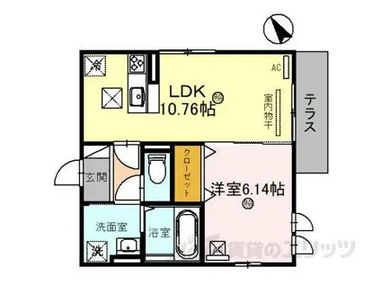 メゾン安清(1LDK/1階)の間取り写真