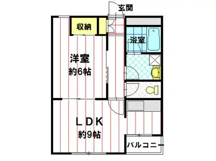アパートメント松田南館(1LDK/3階)の間取り写真