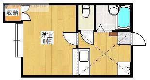 シャトー牡丹山2(ワンルーム/1階)の間取り写真