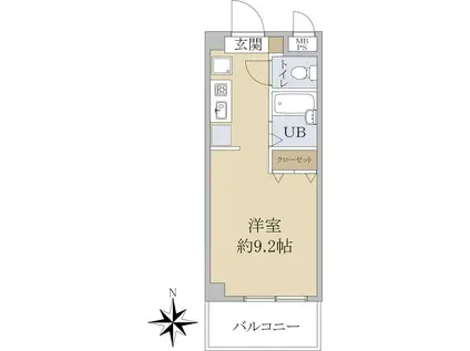 下井草ユーハイツ(ワンルーム/2階)の間取り写真