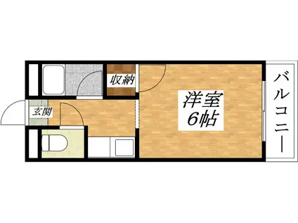 平野ハイツ(1K/1階)の間取り写真