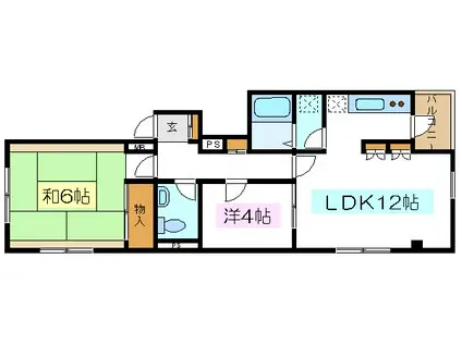 マンション・ライトコート(1SLDK/4階)の間取り写真