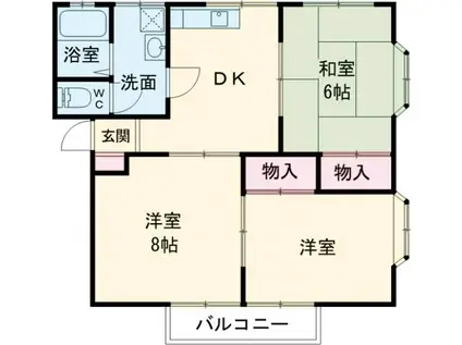 フラット・ガーデン(3DK/1階)の間取り写真