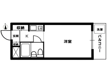 クレール高円寺(ワンルーム/2階)の間取り写真