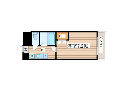 仙台旭ヶ丘ハウス(1K/3階)の間取り写真