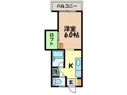ハイムUI(1K/1階)の間取り写真