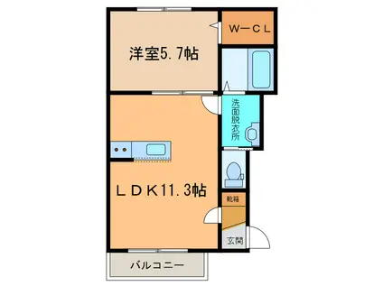 IKOI2(1LDK/2階)の間取り写真