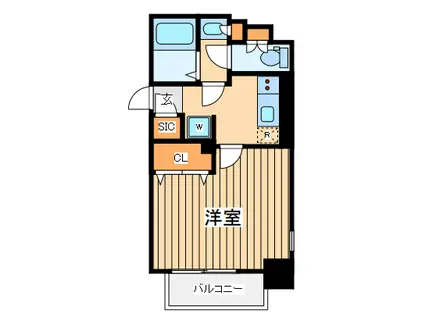 エステムコート横濱反町(1K/1階)の間取り写真