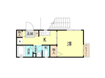 高橋ハイツ(1K/1階)の間取り写真