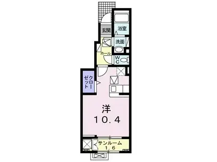 アメニティホームアサヒ(ワンルーム/1階)の間取り写真