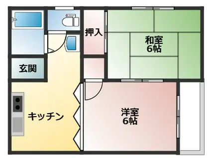 ファミーユ壱番館(2DK/1階)の間取り写真