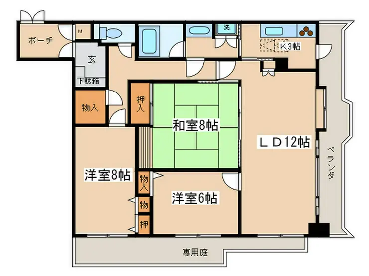ライオンズヒルズ町田壱番館 1階階 間取り