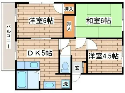 フレグランス妙法寺 B(3DK/2階)の間取り写真