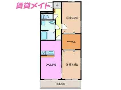 コーラルガーデン(2DK/3階)の間取り写真