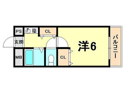 VIVANT西宮(1K/3階)の間取り写真