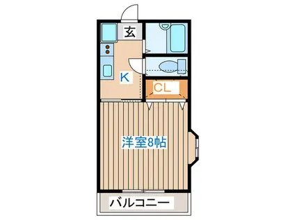 堂林コーポ(1K/2階)の間取り写真