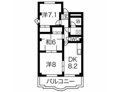 メゾンドサム(3DK/2階)の間取り写真