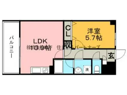 グランドアマレイⅦ番館(1LDK/4階)の間取り写真
