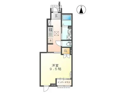 ケセラセラ ムーン(1K/1階)の間取り写真