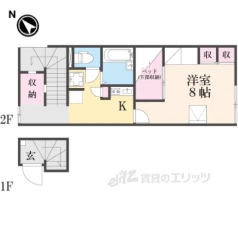 レオパレス彦根(1K/2階)の間取り写真