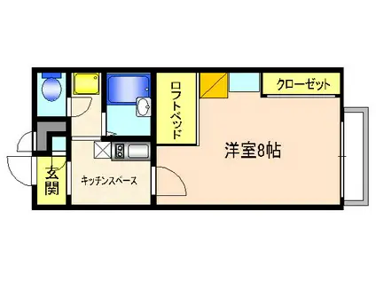 レオパレス高野(1K/1階)の間取り写真