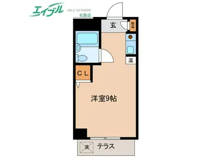 シティハウス松阪(ワンルーム/1階)の間取り写真