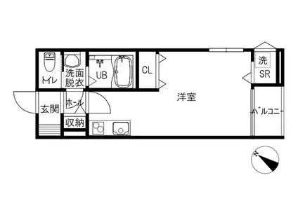 ソラーナ(ワンルーム/3階)の間取り写真