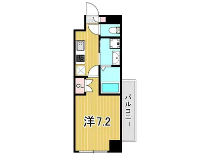 メトロステージ亀有(1K/1階)の間取り写真