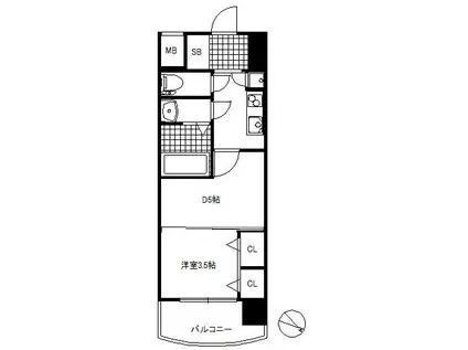 セレニテ神戸ミラクノール(2K/3階)の間取り写真