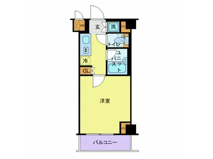 ルーブル多摩川七番館(1K/4階)の間取り写真