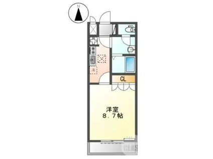 グレイシャス(1K/1階)の間取り写真